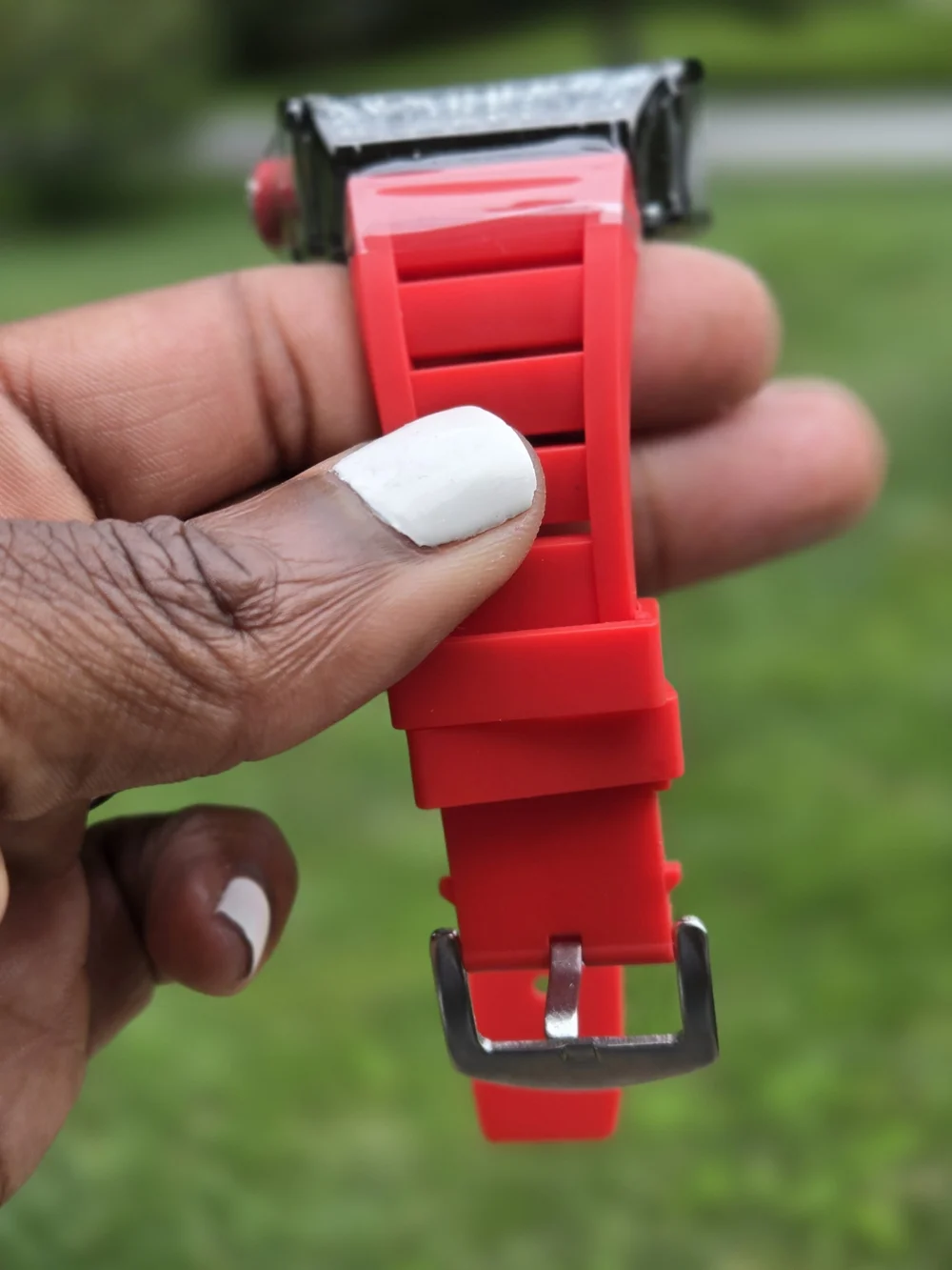 Men's Red Crystal-Accent Sport Watch